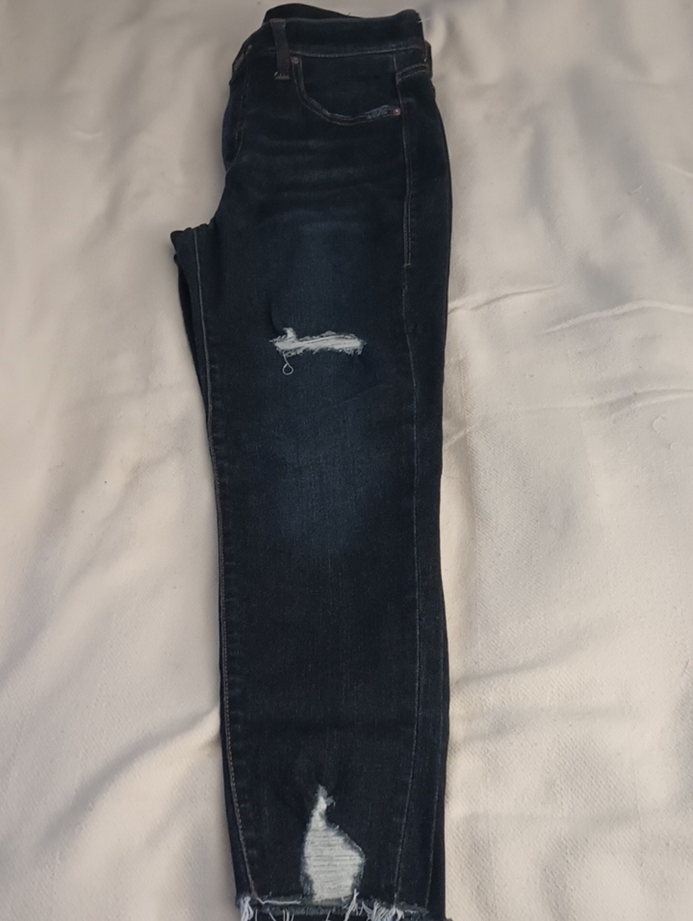 Lularoe Dark Wash Distressed Skinny Jeans - Dark Blue